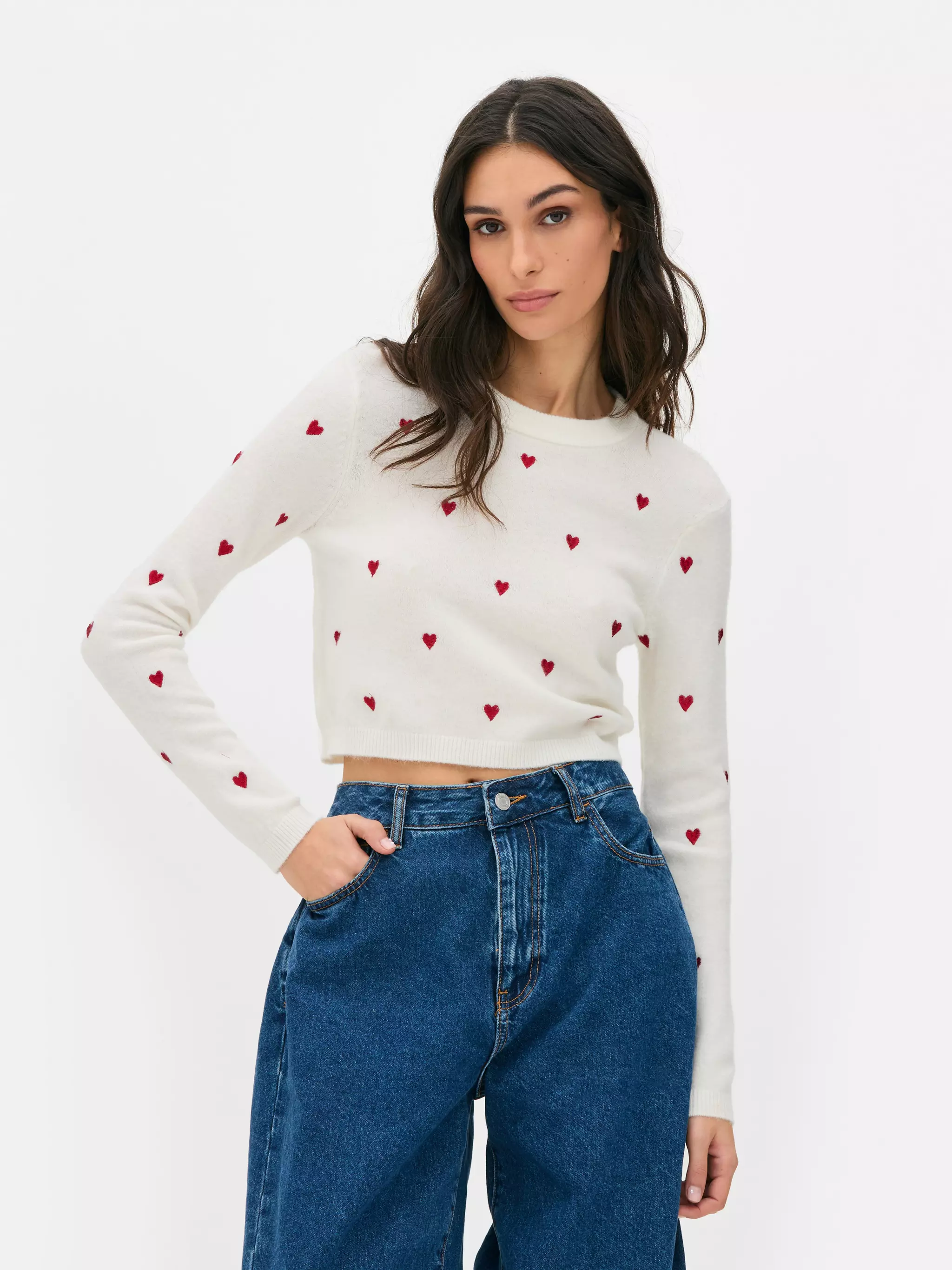 Embroidered Love Heart Jumper