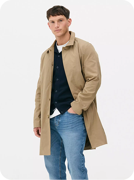 Man wearing Kem Trench Coat