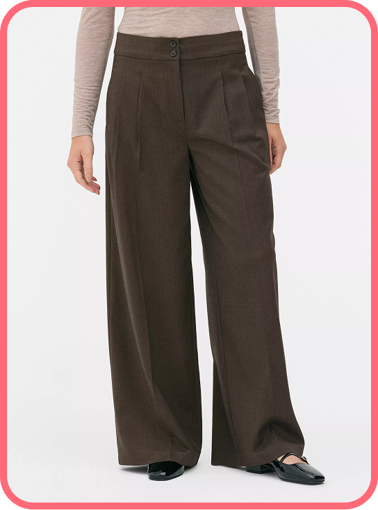 Woman wearing The Edit Wide Leg Trousers