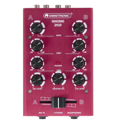 OMNITRONIC GNOME-202 MINI MIXER RED
