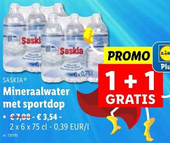 Saskia mineraalwater met sportdop