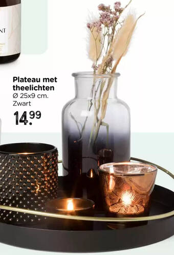 Plateau met theelichten