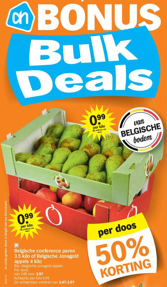 Belgische conference peren 3.5 kilo of Belgische Jonagold appels 4 kilo