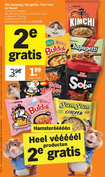 Alle Samyang, Nongshim, Yum Yum en Nissin