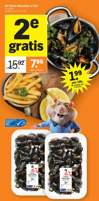 AH Verse Mosselen 2 kilo