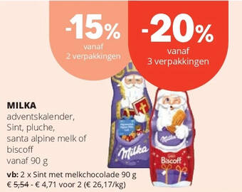 MILKA Sint met melkchocolade 90 g