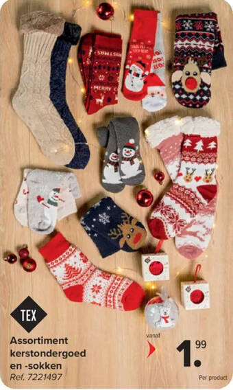 Assortiment kerstondergoed en sokken