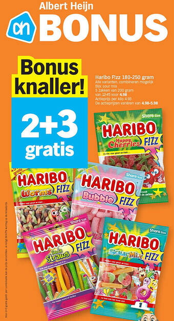 Haribo Fizz 180-250 gram Alle varianten combineren mogelijk