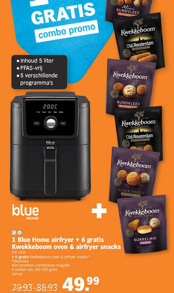 Blue Home airfryer + 6 gratis Kwekkeboom oven & airfryer snacks