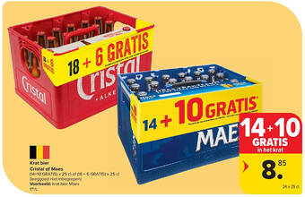 Krat bier Cristal of Maes
