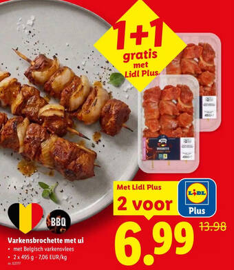Varkensbrochette met ui