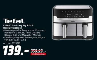 Tefal ey905d dual easy fry & grill heißluftfritteuse