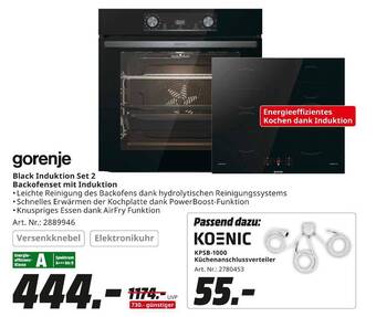 Gorenje black induktion set 2 backofenset mit induktion