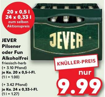 JEVER Pilsener oder Fun Alkoholfrei