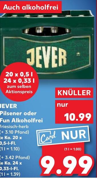 JEVER Pilsener oder Fun Alkoholfrei