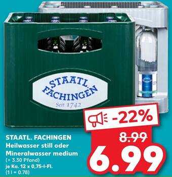 STAATL. FACHINGEN Heilwasser still oder Mineralwasser medium