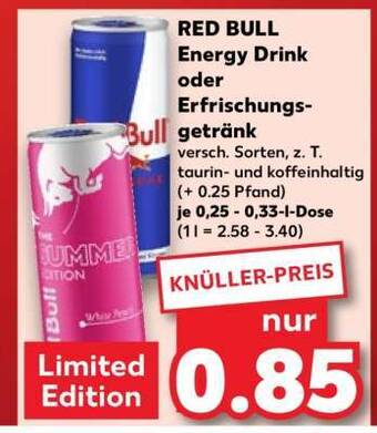 Red Bull Energy Drink oder erfrischungsgetränk