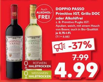 DOPPIO PASSO Primitivo IGT, Grillo DOC oder Alkohlfrei