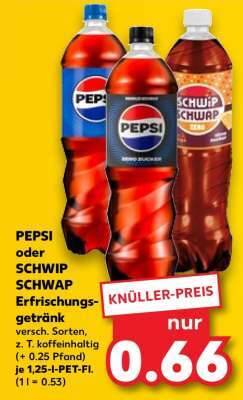 PEPSI oder SCHWIP SCHWAP Erfrischungsgetränk