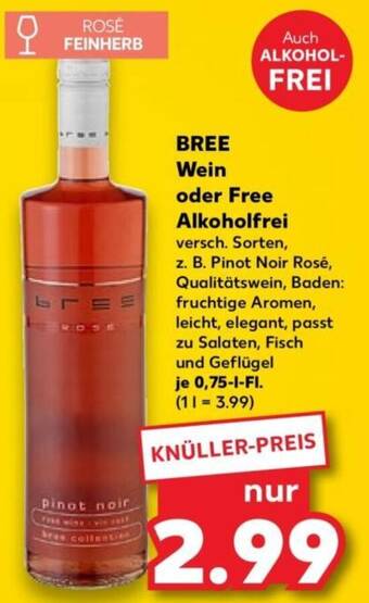BREE Wein oder Free Alkoholfrei