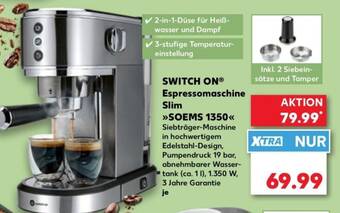 SWITCH ON Espressomaschine Slim SOEMS 1350