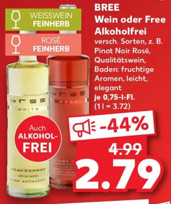 BREE Wein oder Free Alkoholfrei