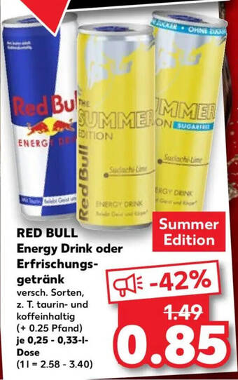 RED BULL Energy Drink oder Erfrischungsgetränk