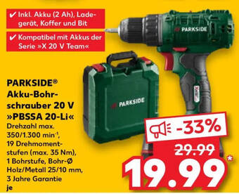 PARKSIDE Akku-Bohrschrauber 20 V >>>PBSSA 20-Li<<
