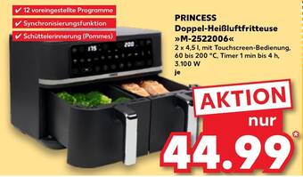 PRINCESS Doppel-Heiẞßluftfritteuse M-2522006