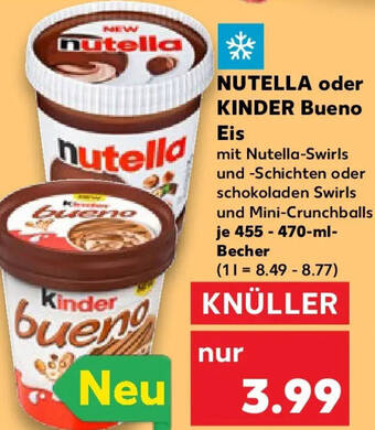 NUTELLA oder KINDER Bueno Eis