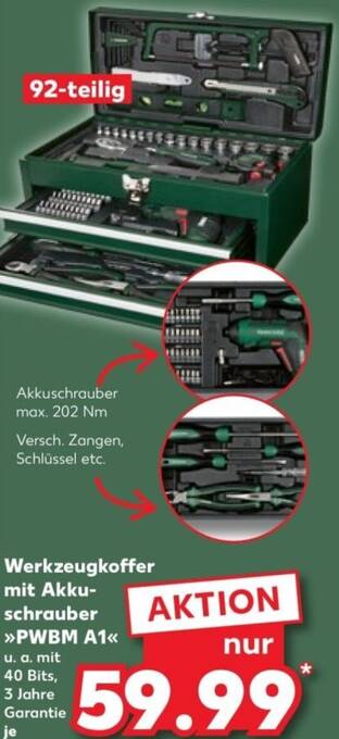 PARKSIDE Werkzeugkoffer mit Akkuschrauber PWBM A1