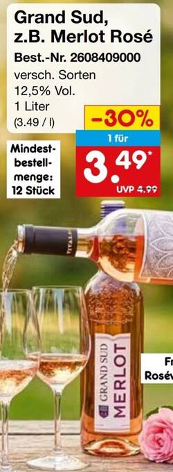 Grand Sud, z.B. Merlot Rosé