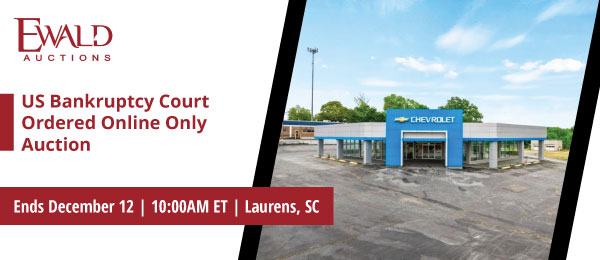 US Bankruptcy Court Ordered Online Only Auction | Lots start closing Thursday, December 12, 2024  |  10:00 AM Eastern