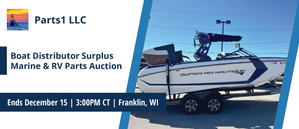 Boat Distributor Surplus Marine & RV Parts Auction | Lots start closing Sunday, December 15, 2024  |  3:00 PM Central