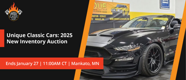 Unique Classic Cars: 2025 New Inventory Auction | Lots start closing Monday, January 27, 2025  |  11:00 AM Central