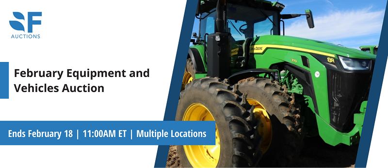 February Equipment and Vehicles Auction | Lots start closing Tuesday, February 18, 2025  |  11:00 AM Eastern