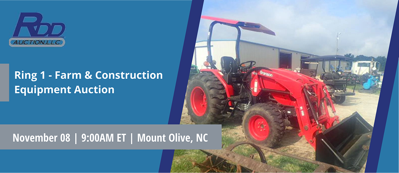 Ring 1 - Farm & Construction Equipment Auction | Saturday, November 8, 2025  |  9:00 AM Eastern