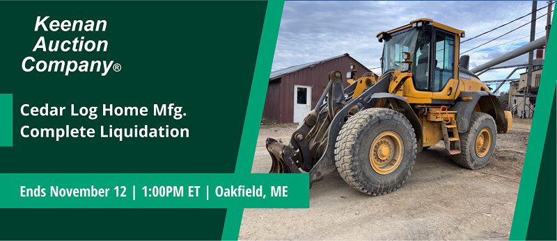 Cedar Log Home Mfg. Complete Liquidation | Lots start closing Wednesday, November 12, 2025  |  1:00 PM Eastern