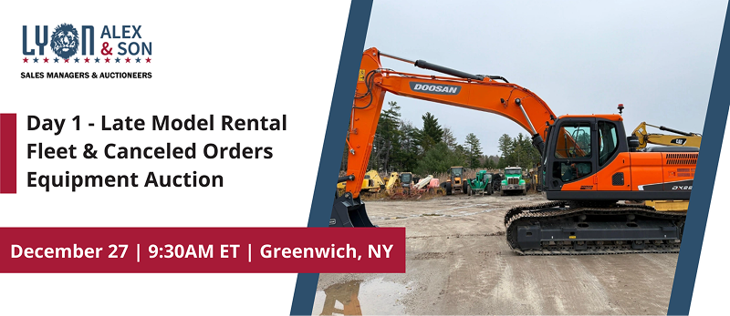 Day 1 - Late Model Rental Fleet & Canceled Orders Equipment Auction | Saturday, December 27, 2025  |  9:30 AM Eastern
