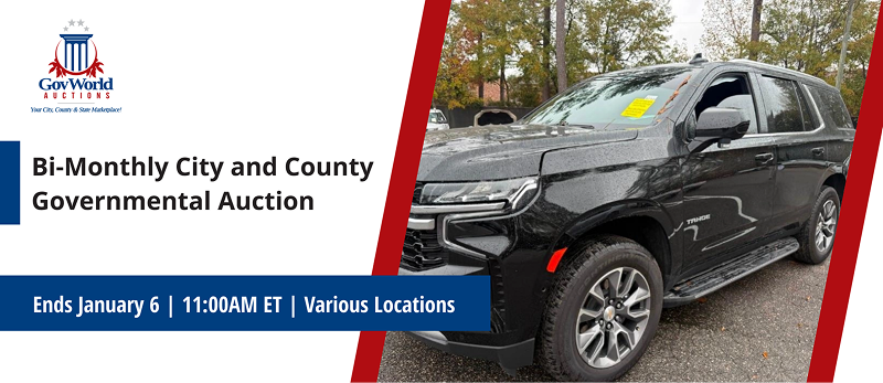 Bi-Monthly City and County Governmental Auction | Lots start closing Tuesday, January 6, 2026  |  11:00 AM Eastern