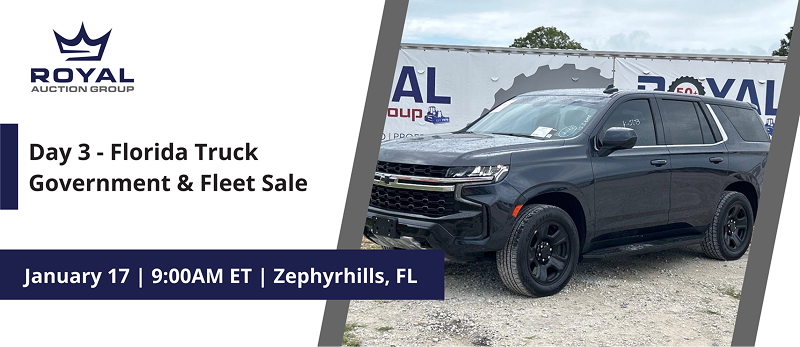 Day 3 - Florida Truck Government & Fleet Sale | Saturday, January 17, 2026  |  9:00 AM Eastern