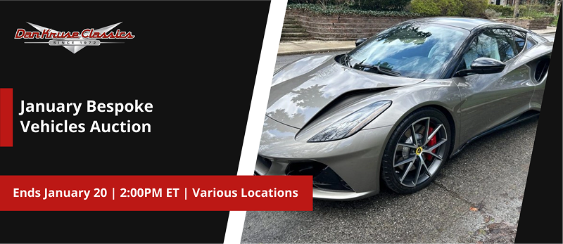 January Bespoke Vehicles Auction | Lots start closing Tuesday, January 20, 2026  |  2:00 PM Eastern