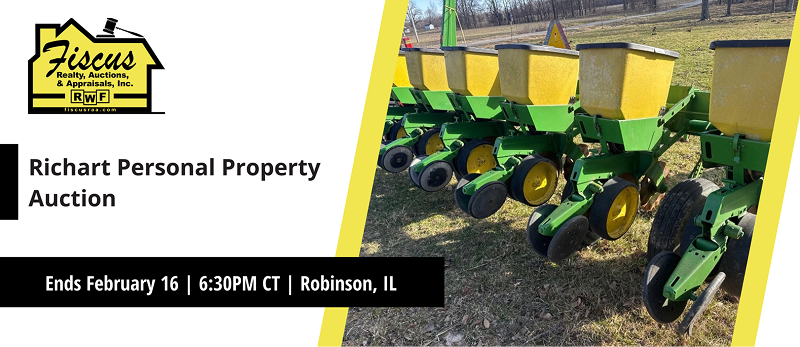 Richart Personal Property Auction | Lots start closing Monday, February 16, 2026  |  6:30 PM Central