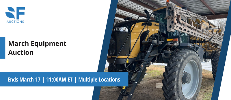 March Equipment Auction | Lots start closing Tuesday, March 17, 2026  |  11:00 AM Eastern