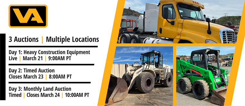 3 Auctions | Multiple Locations | March 21, 23 & 24