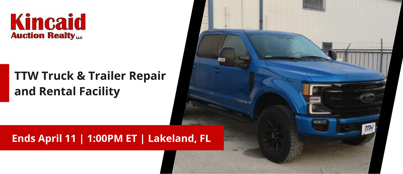  TTW Truck & Trailer Repair and Rental Facility | Lots start closing Saturday, April 11, 2026  |  1:00 PM Eastern