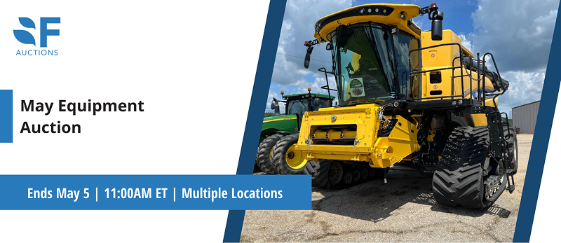 May Equipment Auction | Lots start closing Tuesday, May 5, 2026  |  11:00 AM Eastern