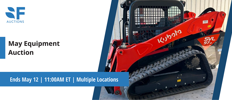 May Equipment Auction | Lots start closing Tuesday, May 12, 2026  |  11:00 AM Eastern