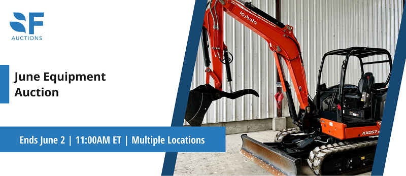 June Equipment Auction | Lots start closing Tuesday, June 2, 2026  |  11:00 AM Eastern