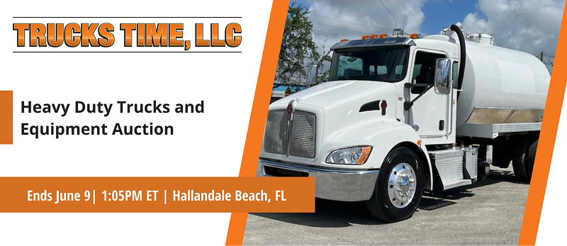 Heavy Duty Trucks and Equipment Auction | Lots start closing Tuesday, June 9, 2026  |  1:05 PM Eastern